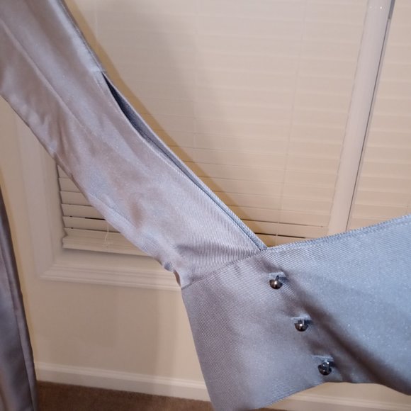 NWT BANANA REPUBLIC DRESS Elegant Unique Vintage Silk Gray - Picture 3 of 6